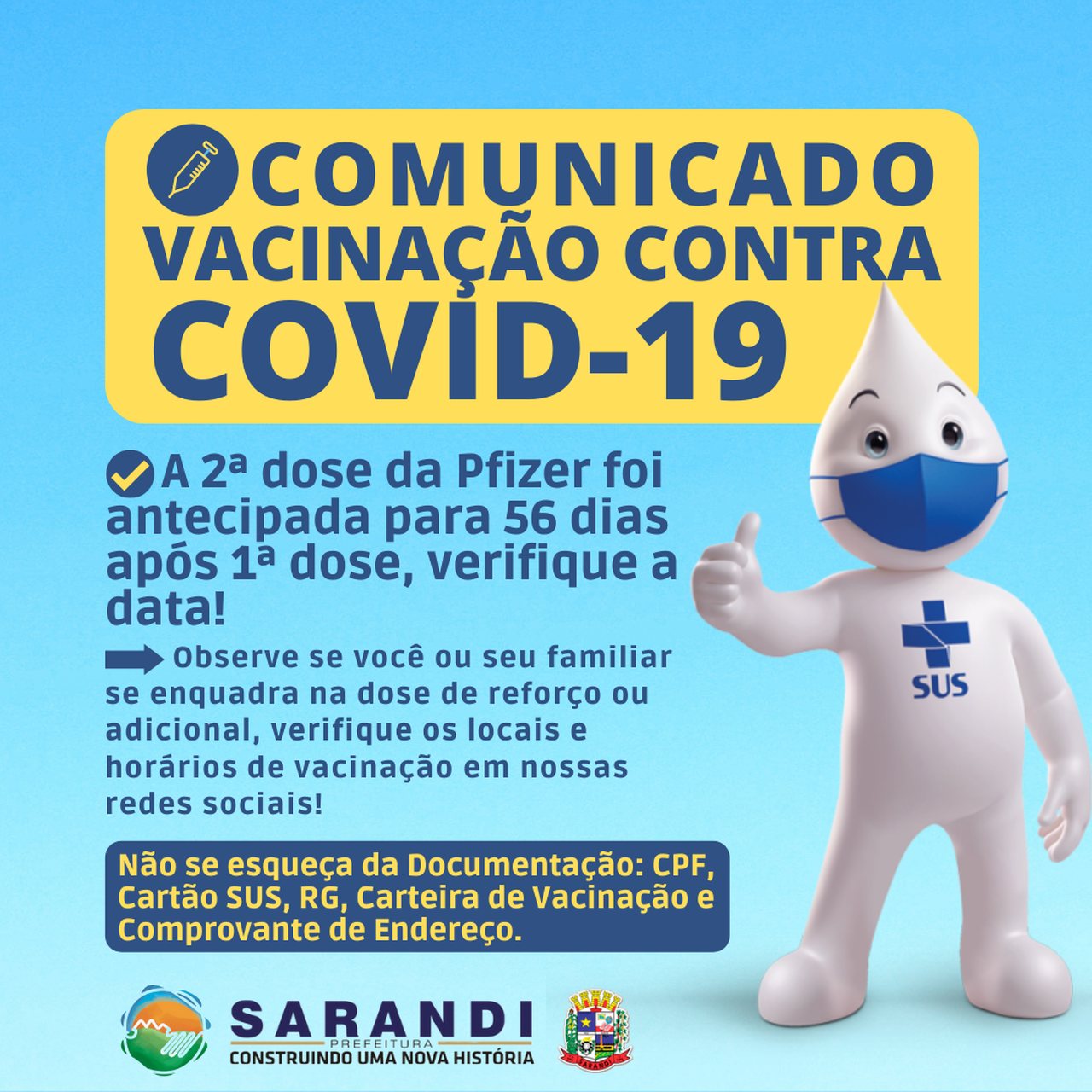 Comunicado Vacinação Contra Covid-19